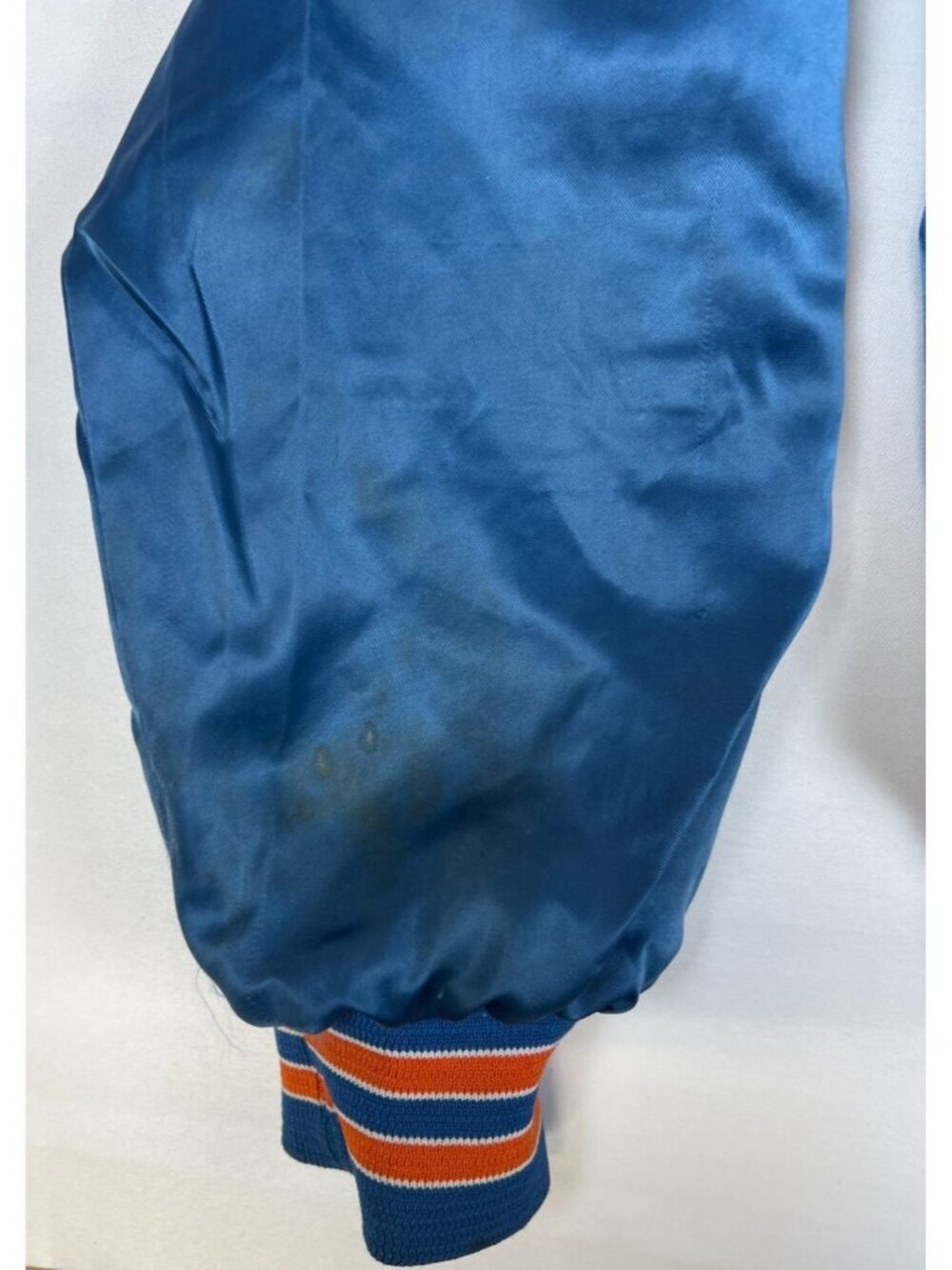 Vintage Chalk Line Men Medium NY Mets Satin Bomber Jacket Blue Made in USA MLB - Picture 9 of 15